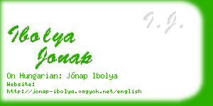 ibolya jonap business card
